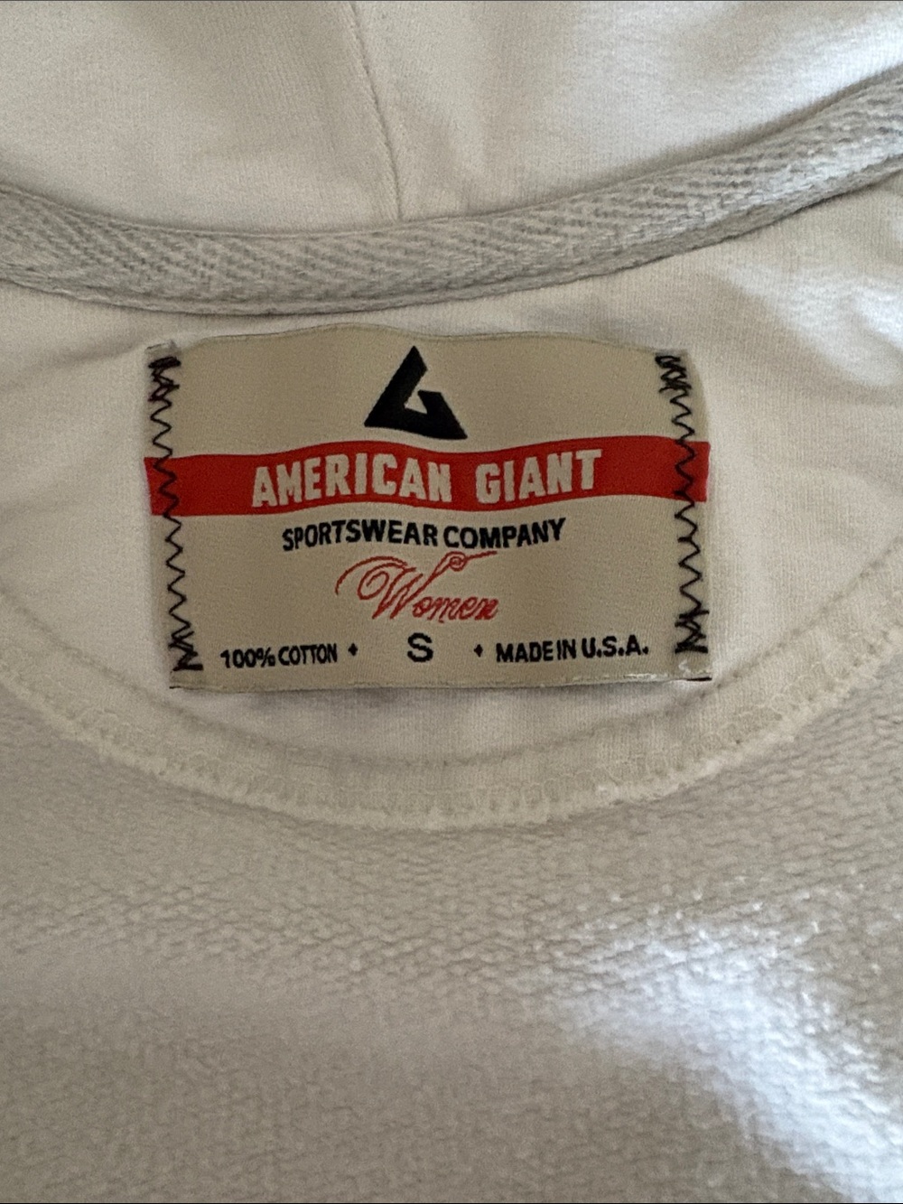 American Giant off  White Women's Zip Hoodie w/ Logo nice year round weight - Picture 6 of 9